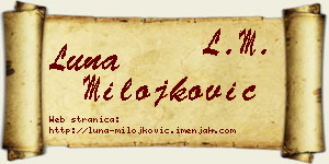 Luna Milojković vizit kartica